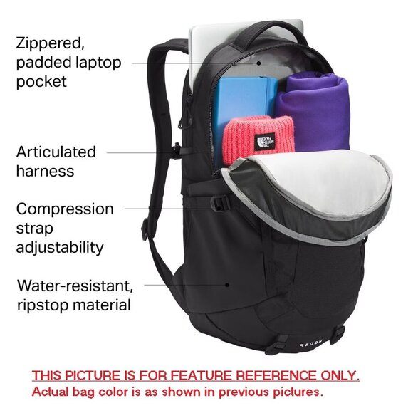 The North Face Women’s Recon 30L Daypack Backpack, Gravel / Optic Violet, NEW - Picture 11 of 11